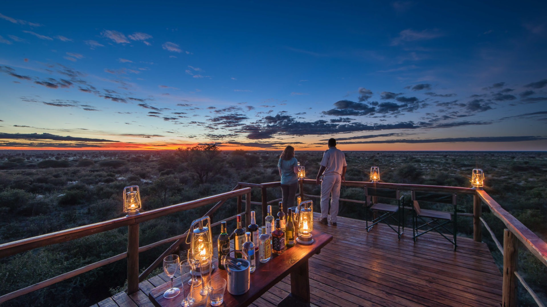 Sundowners after a day of game drives